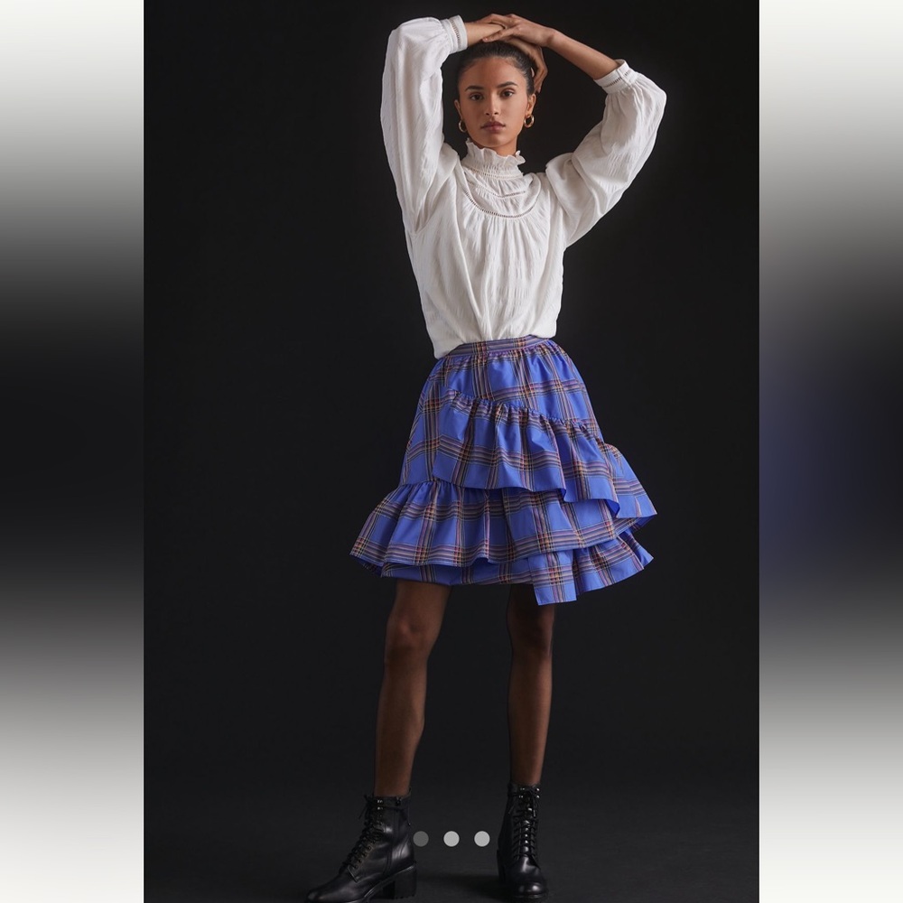 Maeve Tiered Ruffled Mini Skirt from Anthropologie
